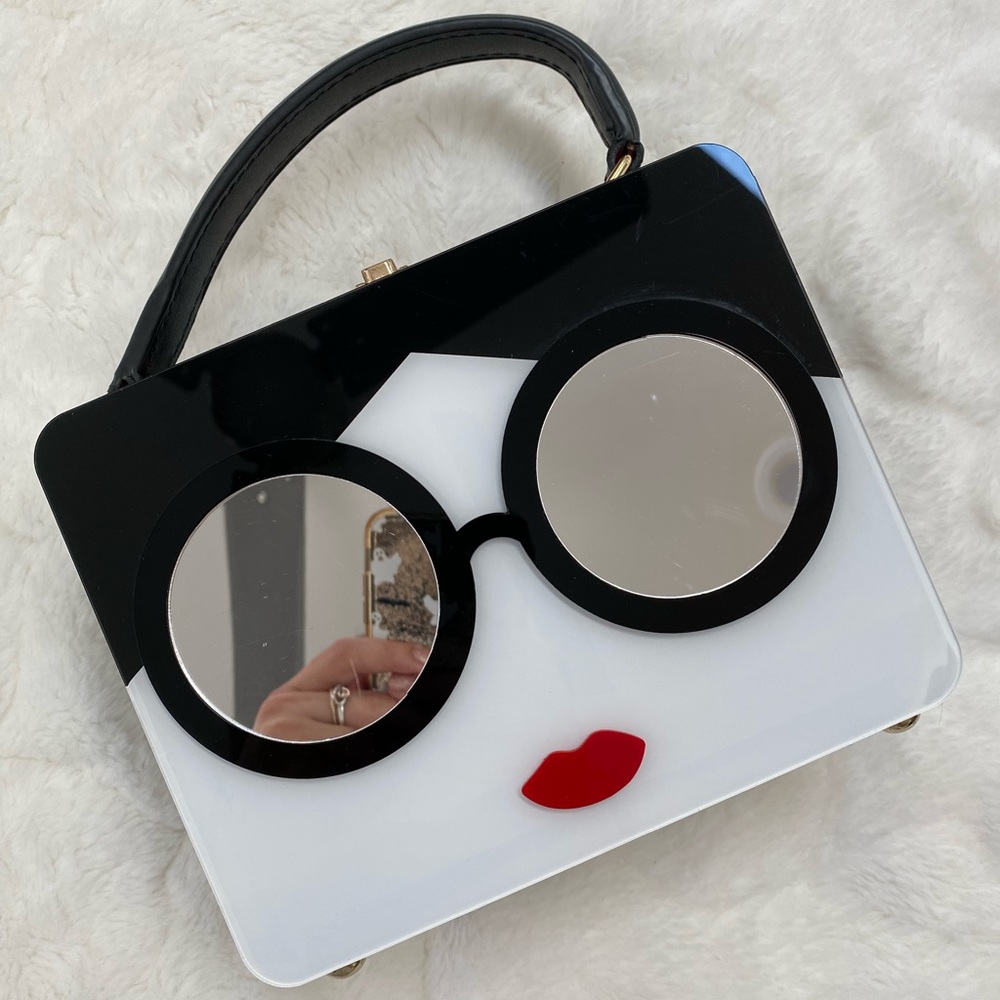 Alice & Olivia Stacey Face DUPE Box Style Crossbody Bag